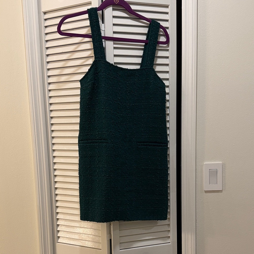 Abercrombie & Fitch Dark Green Textured Mini Dress